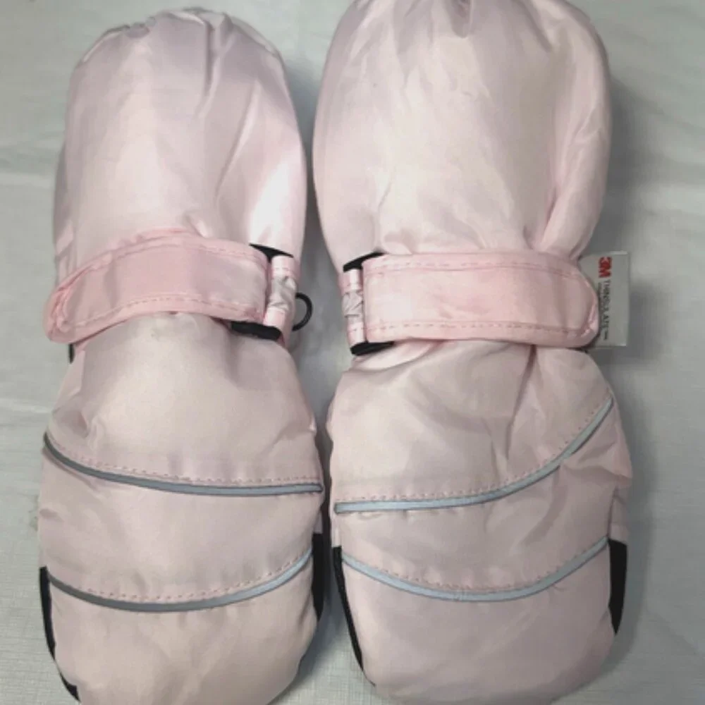 Girl's Pink Snow Mittens Winter Thinsulate Waterproof Warm size XS S (5-8 yrs)